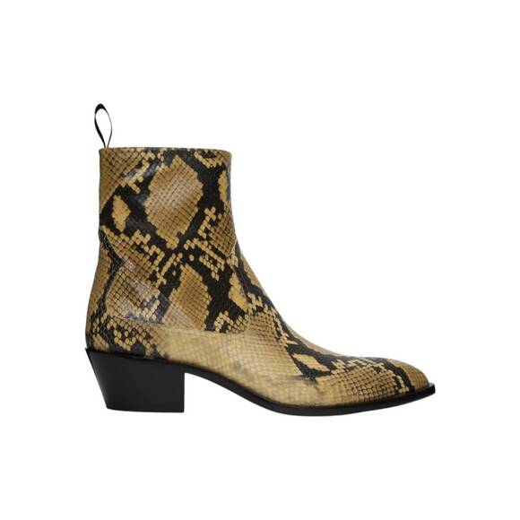 NEW BALLY men's gaiman rhu snake embossed leather boots in multi